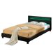 Corium Cama Doble Paris tapizada en piel sintética - con LED 189x210 Corium Cama Doble Paris tapizada en piel sintética - con LED 189x210 Blanco/ Beige