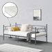 Cama Simple Kreava Reposacabezas y Reposapiés con Colchón Metal 97x208 Cama Simple Kreava Reposacabezas y Reposapiés con Colchón Metal 97x208 Gris Oscuro