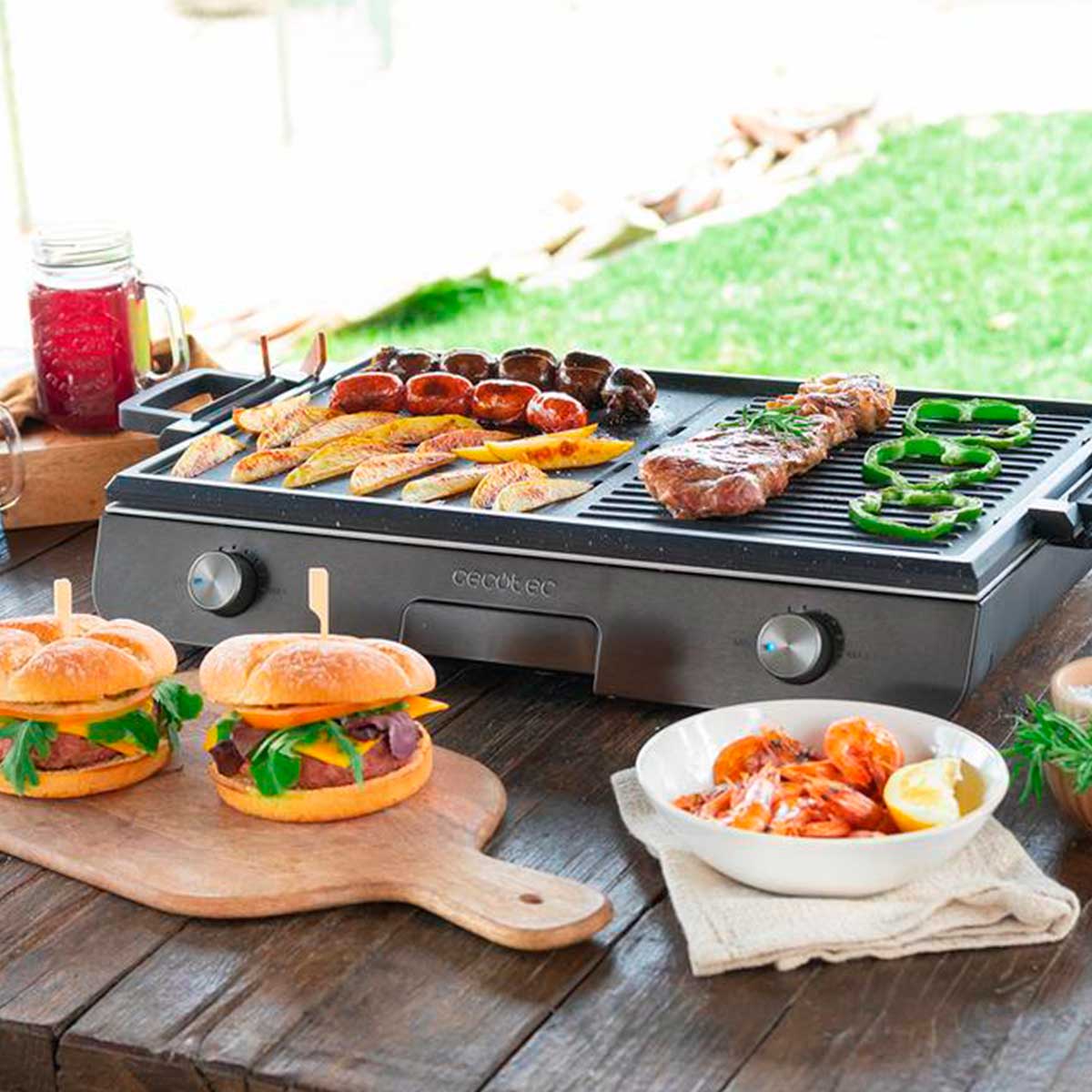 Barbacoa de sobremesa Cecotec PerfectRoast  Ino W  zonas mitas