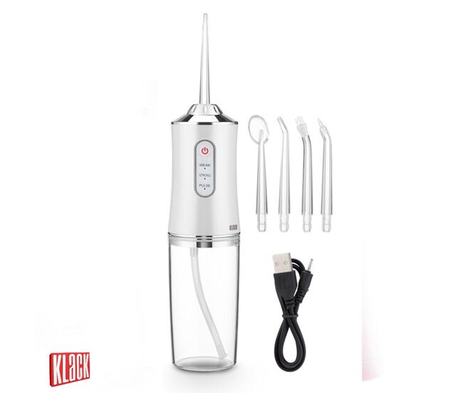 Irrigador dental con 4 boquillas y 3 intensidades klack