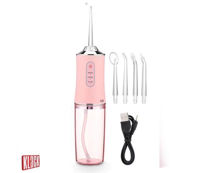 Irrigador dental con 4 boquillas y 3 intensidades klack