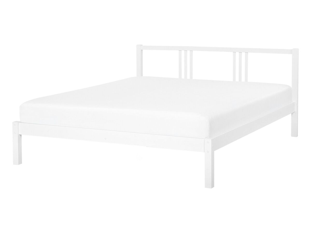 Beliani Cama Madera de pino VANNES 147x209 Blanco