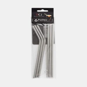 Palhinhas Reutilizáveis Secret de Gourmet Escova de Limpeza Aço inoxidável (7 Peças)