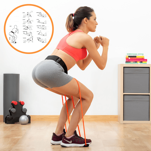Cinto com Elásticos de Resistência para Glúteos e Guia de Exercícios Bootrainer InnovaGoods Cinto com Elásticos de Resistência para Glúteos e Guia de Exercícios Bootrainer InnovaGoods