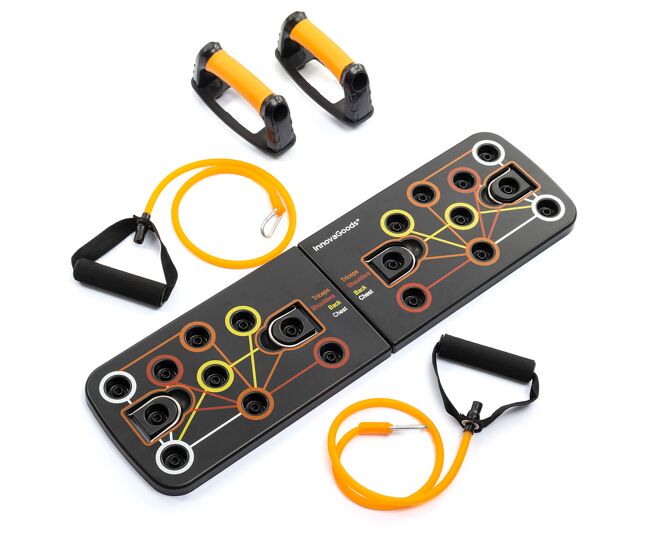 Tabla de flexiones push-up con bandas de resistencia y guía de ejercicios pulsher innovagoods