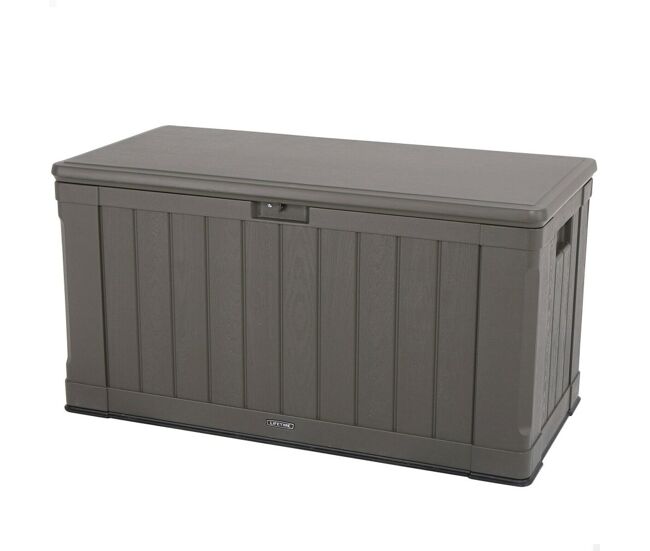 Arcón de exterior lifetime 440 l marrón 127 x 67 x 64 cm plástico