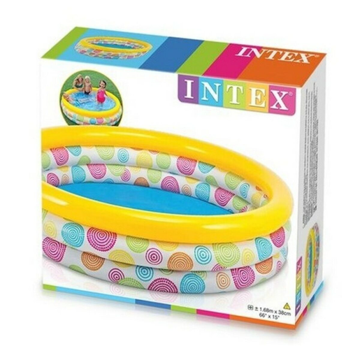Piscina insuflável intex 3 aros círculos 168x38 cm - 481 l Piscina insuflável intex 3 aros círculos 168x38 cm - 481 l