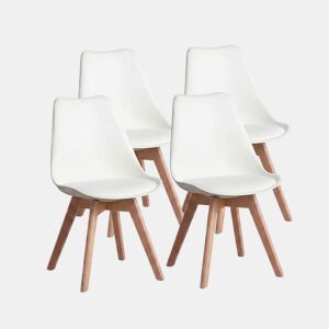 Conjunto de 4 cadeiras de jantar 83 x 49 cm Beench Branco 41 x 83 x 49 cm
