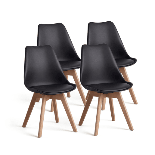 Pack 4 cadeiras de jantar Beench Preto 41 x 83 x 49 cm
