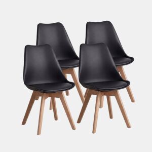 Pack 4 cadeiras de jantar Beench Preto 41 x 83 x 49 cm