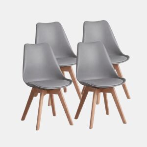 Conjunto de 4 cadeiras de jantar 83 x 49 cm Beench Cinzento 41 x 83 x 49 cm