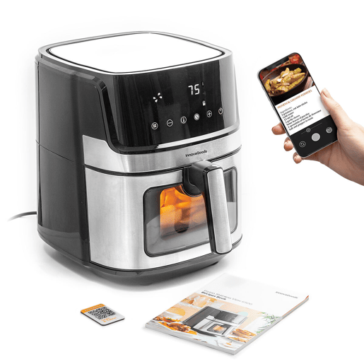 Fritadeira sem Óleo InnovaGoods Fryinn View 6500 Preto Aço inoxidável 1700 W 6,5 L