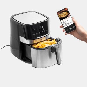 Fritadeira sem Óleo InnovaGoods Fryinn Pro 5500 Preto Aço inoxidável 1700 W 5,5 L