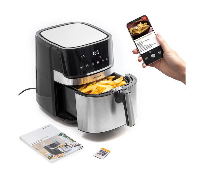 Freidora sin aceite innovagoods fryinn pro 5500 negro acero inoxidable 1700 w 5,5 l