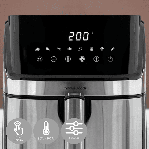 Fritadeira sem Óleo InnovaGoods Fryinn Pro 5500 Preto Aço inoxidável 1700 W 5,5 L