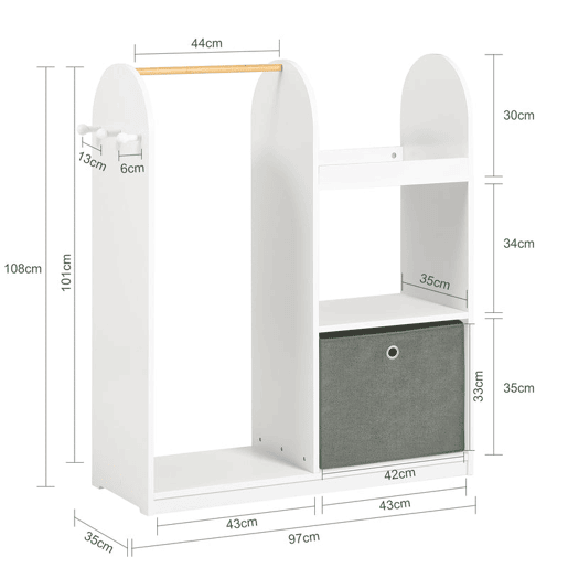Organizador de brinquedos e roupas para crianças KMB40-W SoBuy