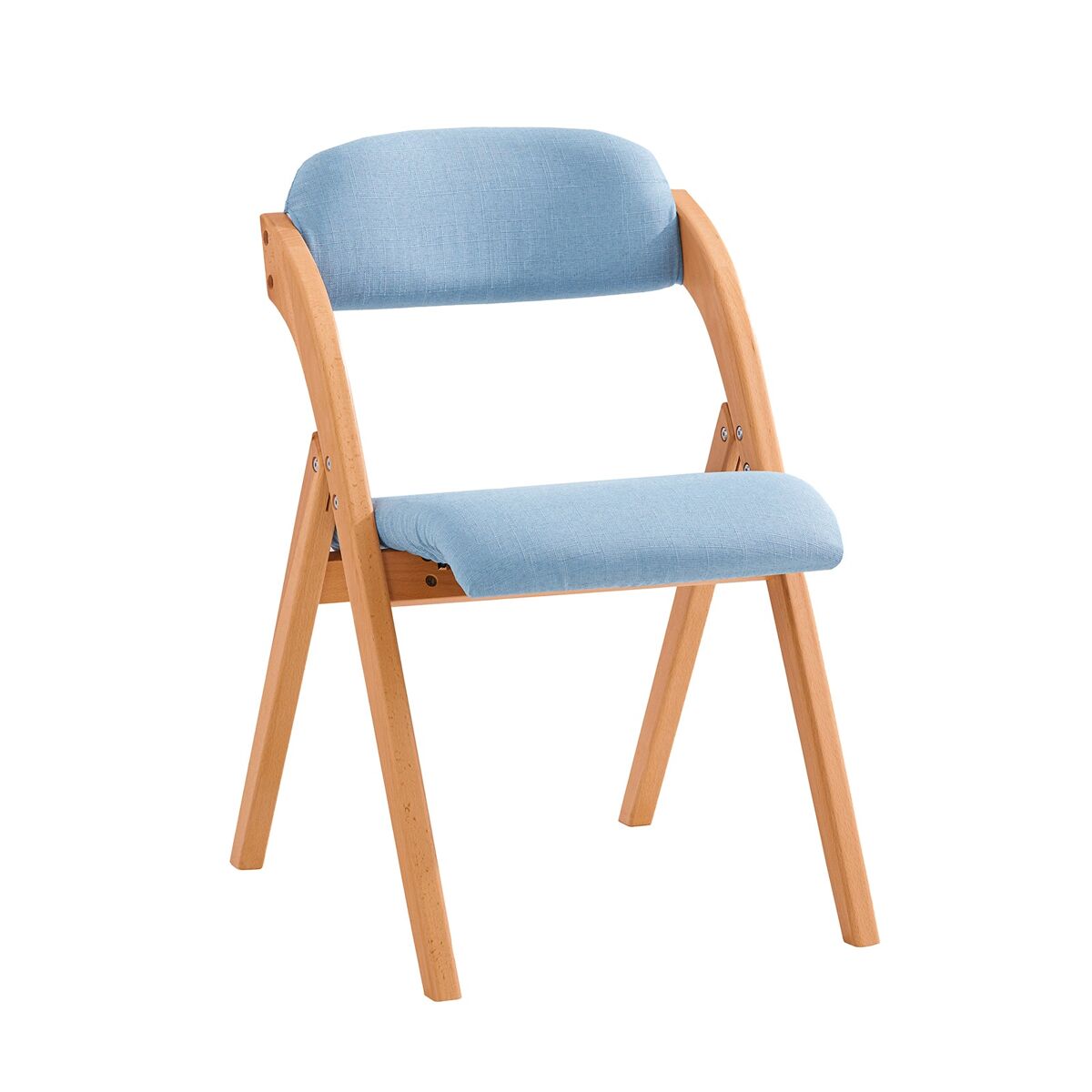 Silla plegable de madera con asiento y respaldo tapizado sillón para cocina oficina blanco 47 x 60 x 77 cm azul fst92-bl sobuy