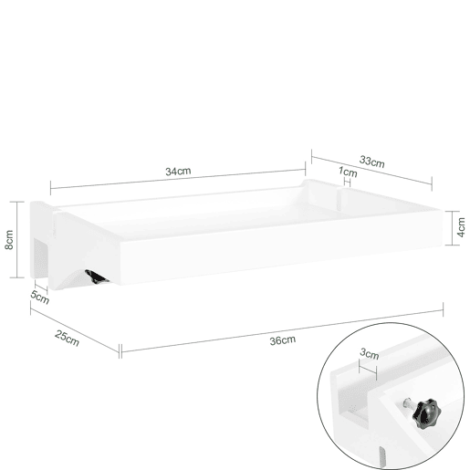 Mesa de cabeceira flutuante ajustável NKD01-W SoBuy