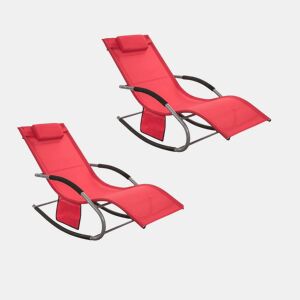 SoBuy Conjunto de 2 espreguiƧadeiras de jardim reclinƔveis, OGS28-Rx2