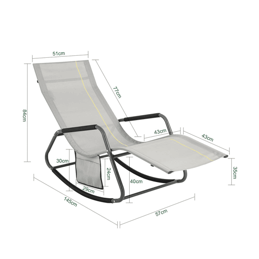 Espreguiçadeira de balanço SoBuy com bolso lateral OGS47-HG SoBuy