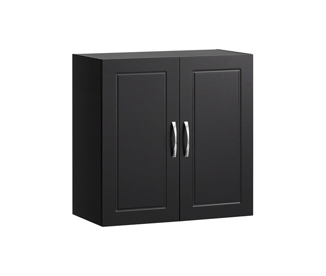 Mueble de pared armario suspendido con 2 puertas armario colgante para baño con balda ajustable negro 60 x 30 x 60 cm frg231-sch sobuy