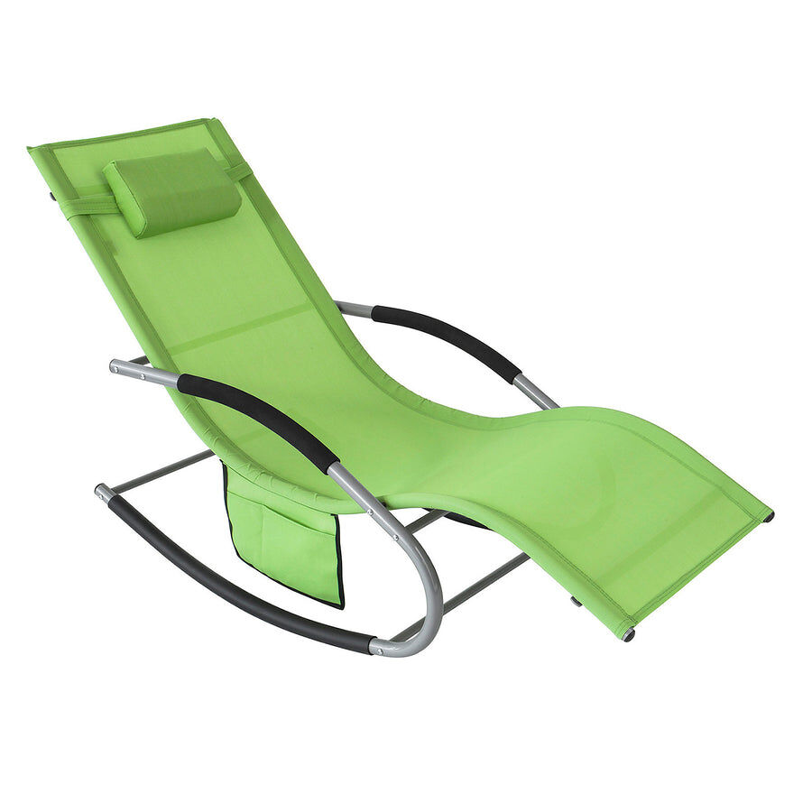 Sobuy muebles de jardin mecedora silla tumbona de exterior ogs28-gr
