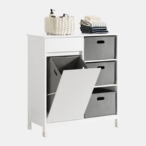 Unidade de cesto de roupa suja com cestos SoBuy BZR77-W