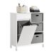 Mueble para Ropa Sucia con Cestos BZR77-W SoBuy Mueble para Ropa Sucia con Cestos BZR77-W SoBuy Blanco