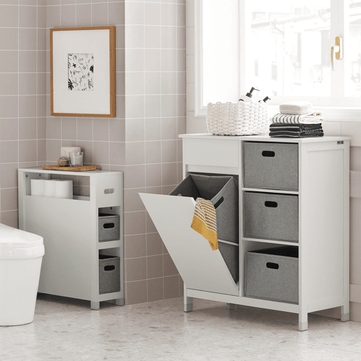 Unidade de cesto de roupa suja com cestos SoBuy BZR77-W
