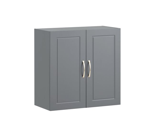 Mueble de pared armario suspendido con 2 puertas armario colgante para baño con balda ajustable gris 60 x 30 x 60 cm frg231-dg sobuy