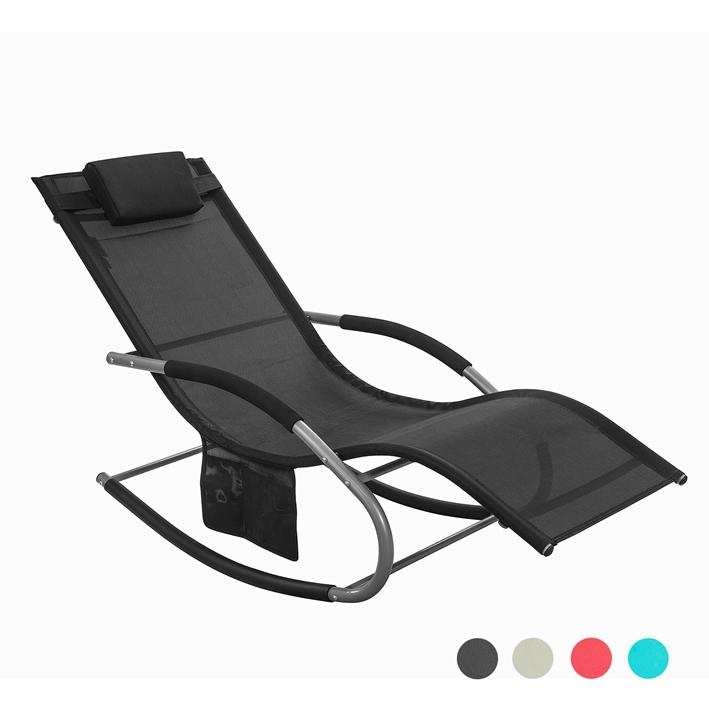 Sobuy muebles de jardin mecedora silla tumbona de exterior ogs28-sch