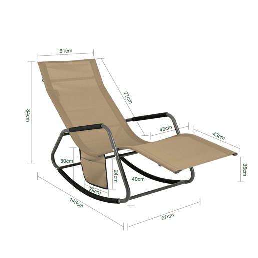 Espreguiçadeira SoBuy com bolso lateral SoBuy OGS47-KA
