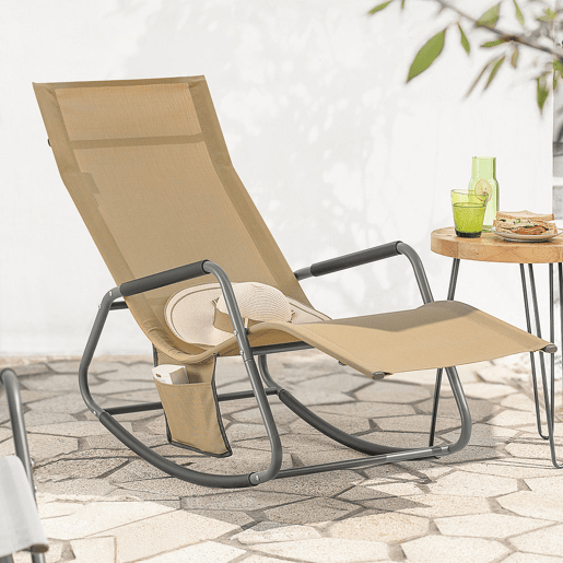 Espreguiçadeira SoBuy com bolso lateral SoBuy OGS47-KA