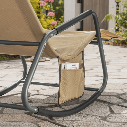 Espreguiçadeira SoBuy com bolso lateral SoBuy OGS47-KA