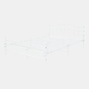 Cama de metal Florenz com cabeceira 160x200 Branco en.casa