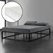 Cama Doble (Kreta) con colchón y listón de cama metal-acero 140x200 Cama Doble (Kreta) con colchón y listón de cama metal-acero 140x200 Negro