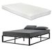 Cama Doble (Kreta) con colchón y listón de cama metal-acero 140x200 Cama Doble (Kreta) con colchón y listón de cama metal-acero 140x200 Negro