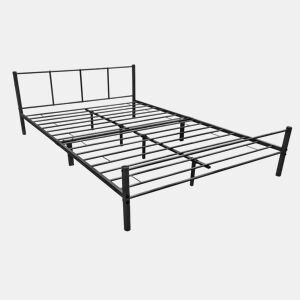 Cama casal Laos com estrado metálico 160 x 200 cm - Preto mate en.casa