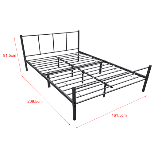 Cama casal Laos com estrado metálico 160 x 200 cm - Preto mate en.casa