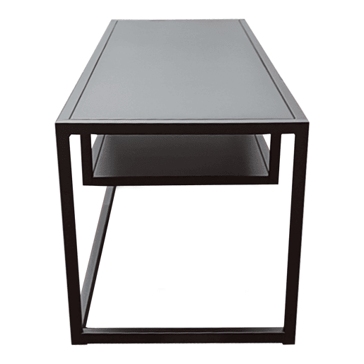 Mobiliário de sala de estar Isokyrö em metal estilo industrial 120 x 40 x 40 cm - Preto mate en.casa