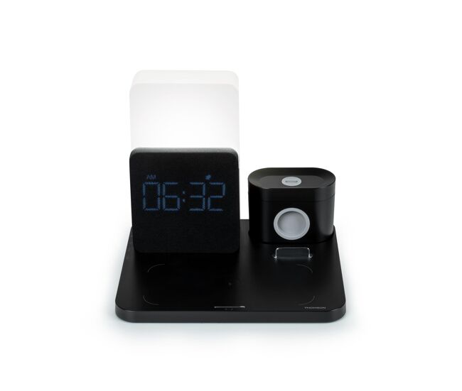 Reloj despertador mas estacion de carga 4 en 1 + luz thomson cl800i
