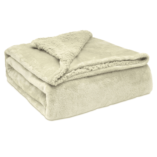 Briebe - Manta de Sofa, Cobertor de Sedalina com Tela de Sherpa 130 x 160cm Quente, Grossa e Extra Macia, , Pérola