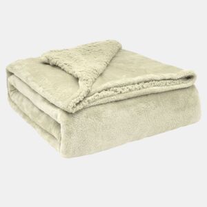 Briebe - Manta de Sofa, Cobertor de Sedalina com Tela de Sherpa 130 x 160cm Quente, Grossa e Extra Macia, , Pérola