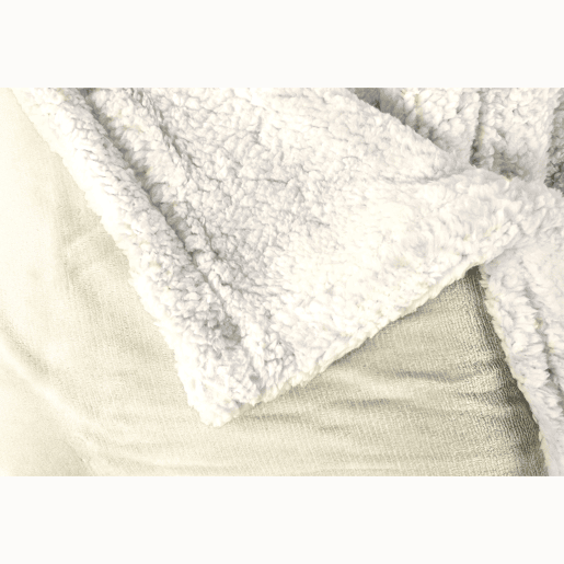 Briebe - Manta de Sofa, Cobertor de Sedalina com Tela de Sherpa 130 x 160cm Quente, Grossa e Extra Macia, , Pérola