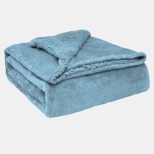 Briebe - Manta de Sofa, Cobertor de Sedalina com Tela de Sherpa 130 x 160cm Quente, Grossa e Extra Macia, , Azul Petróleo