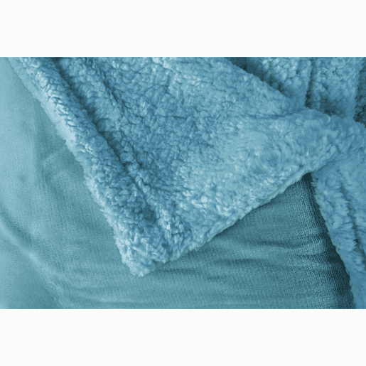 Briebe - Manta de Sofa, Cobertor de Sedalina com Tela de Sherpa 130 x 160cm Quente, Grossa e Extra Macia, , Azul Petróleo