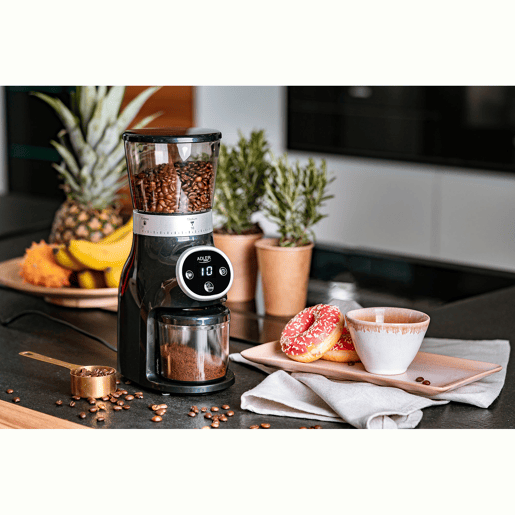 Adler AD4450 Moinho de Café, Moedor de Café Profissional, Moedores de Aço, 31 Ajustes de Moagem, 90gmin Café, 300, Preto