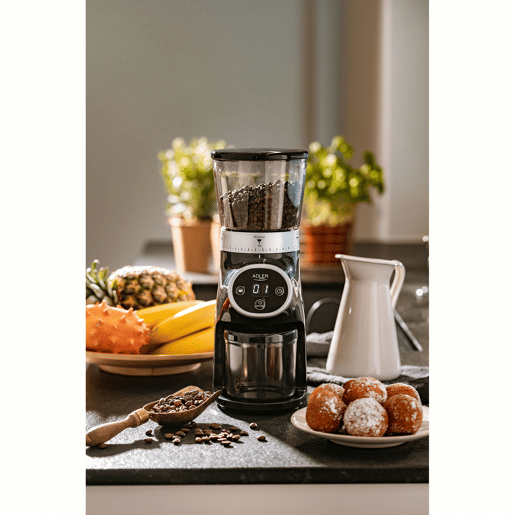 Adler AD4450 Moinho de Café, Moedor de Café Profissional, Moedores de Aço, 31 Ajustes de Moagem, 90gmin Café, 300, Preto