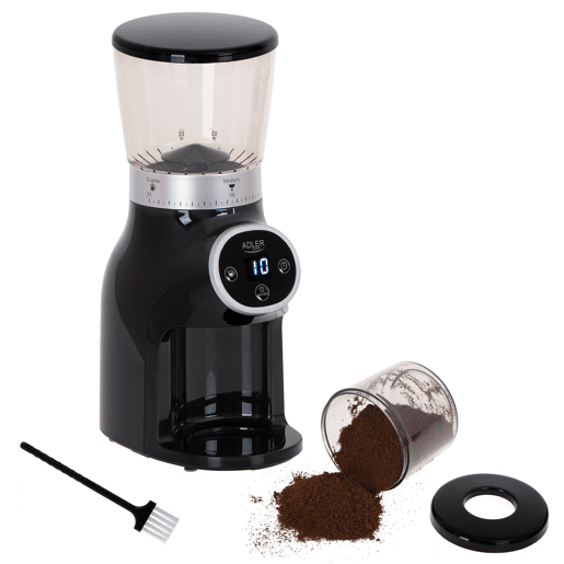 Adler AD4450 Moinho de Café, Moedor de Café Profissional, Moedores de Aço, 31 Ajustes de Moagem, 90gmin Café, 300, Preto