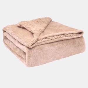 Briebe - Manta de Sofa, Cobertor de Sedalina com Tela de Sherpa 130 x 160cm Quente, Grossa e Extra Macia, , Coral